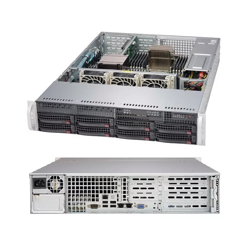 CSE-825TQC-600WB Supermicro Black 2U SC825TQC SAS3 WIO Chassis w- 600W PWS-RoHS