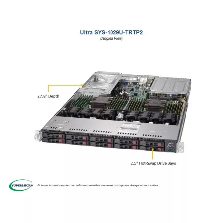  Supermicro SYS-1029U-TRTP2 Supermicro SYS-1029U-TRTP2 1U (CSE-119UAC2-R751-T X11DPU 2 052,47 $