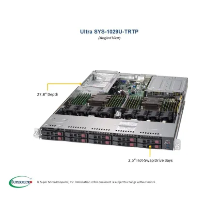  Supermicro SYS-1029U-TRTP Supermicro SYS-1029U-TRTP 1U (CSE-119UAC2-R751-T + X11DPU) 2 026,59 $