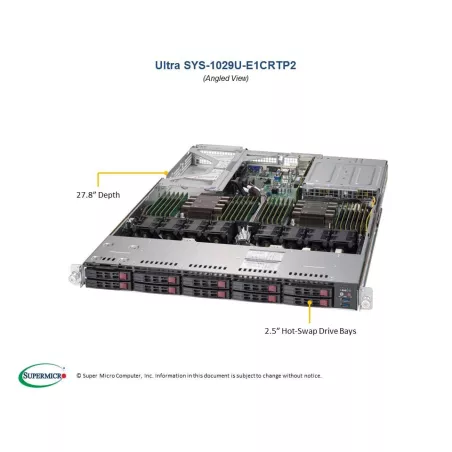  Supermicro SYS-1029U-E1CRTP2 Supermicro SYS-1029U-E1CRTP2 1U (CSE-119UE1C-R751-T X11DPU 2 145,65 $