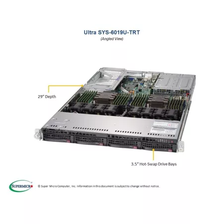  Supermicro SYS-6019U-TRT Supermicro SYS-6019U-TRT 1U (CSE-819UTQ-R751-T X11DPU 1 916,59 $