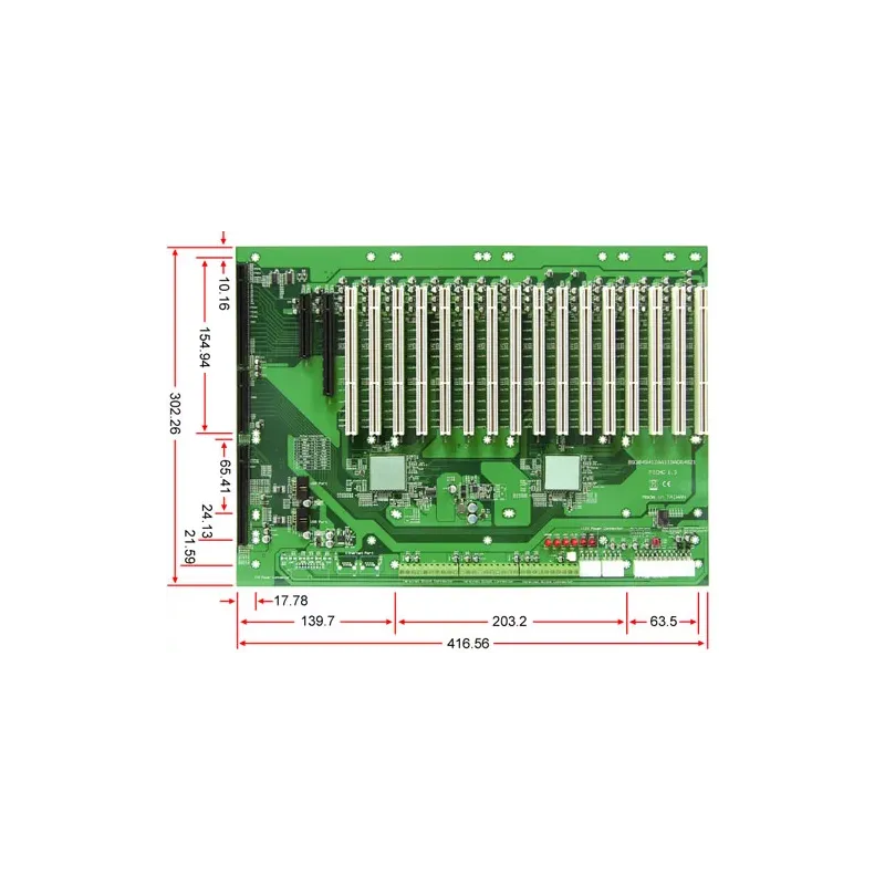 PBPE-19AG64 19-slot PCIe x16 1, x8 signal , PCIe x8 1, x4 signal , PCI-X 16 Server Grade Backplane