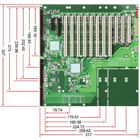 PBPE-14AD64 14-slot [PCI-E x8 (1), PCI-E x4 (1), PCI-X (8), PCI (3)] PICMG 1.3 Industrial Backplane