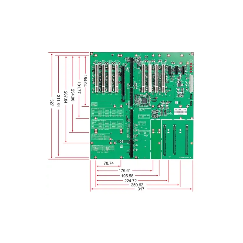 PBPE-13A8 Backplane 13-slot PCIe x1 3 , PCIe x16 1 , PCI 8