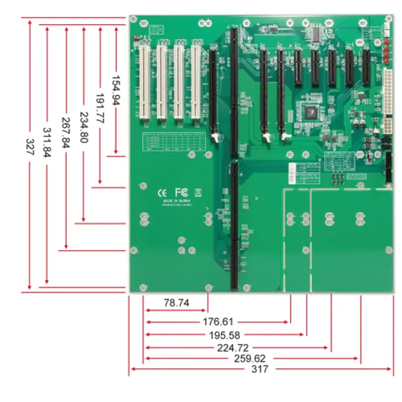 PBPE-13A4 backplane 13 slot PCIe x16