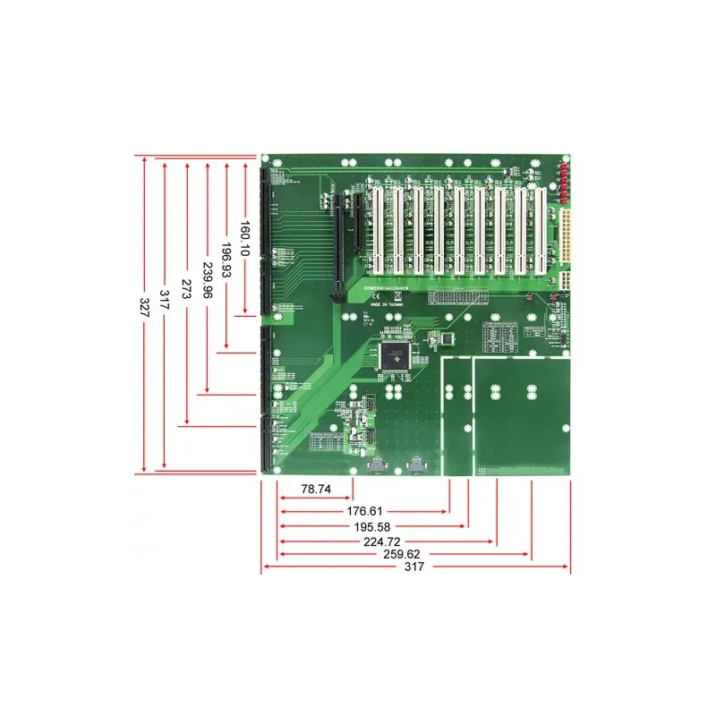 PBPE-12A9 12-slot PCI-E x16 1 , PCI-E x8 1, x4 signal , PCI 9 PICMG 1.3 Industrial Backplane