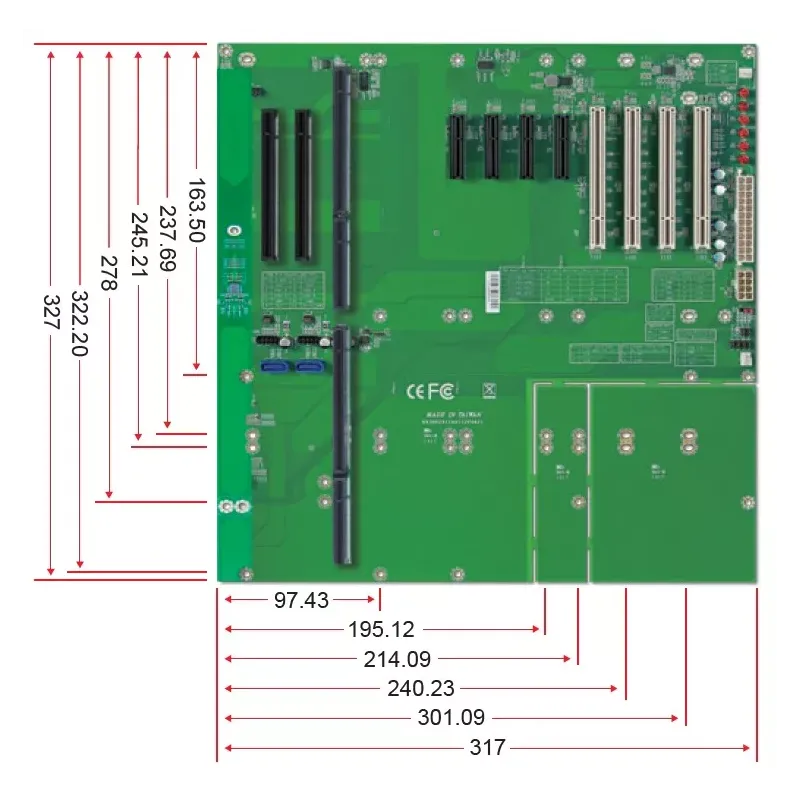 PBPE-11P4 11-slot PICMG 1.3 backplane with PCIe Gen 5 slots