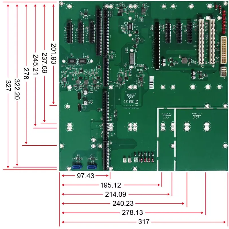 PBPE-10P2 10-slot PICMG 1.3 backplane with PCIe Gen 5 slots