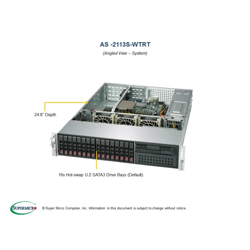 AS -2113S-WTRT Supermicro -EOL-H11SSW-NT- CSE-213TS-R1K23WBP