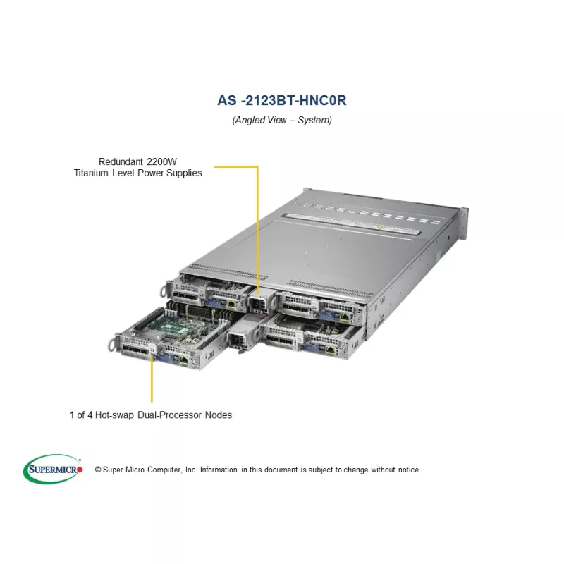 AS -2123BT-HNC0R Supermicro -EOL-H11DST-B- CSV-217BHQ -R2K22BP- BPN-ADP-6S3008N4-1UBL