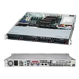 Supermicro SC813MTQ-600CB 1U PWS-601-1H 4x 3.5" hot-swap 1xFH