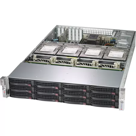 CSE-829HE1C4-R1K62LPB Supermicro Black 2U SC829H LP Chassis w- R. 1600W PWS