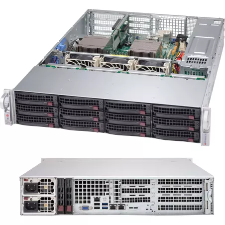 CSE-826BE2C-R920WB Supermicro Black 2U SC826B Chassis w-2 Expander- Redundant 920W