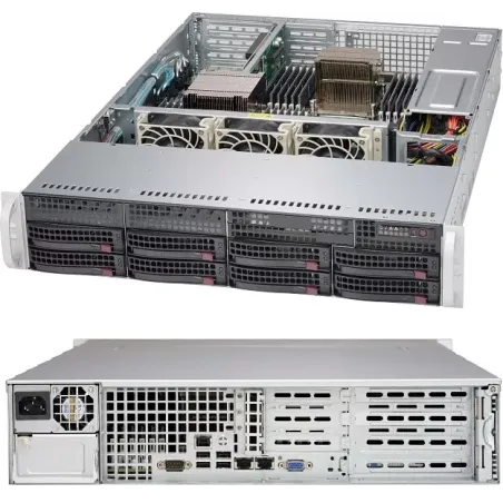 CSE-825TQC-600WB Supermicro Black 2U SC825TQC SAS3 WIO Chassis w- 600W PWS-RoHS