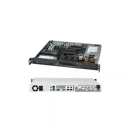 CSE-512F-600LB Supermicro Black SC512F-600 chassis- No CD- No USB